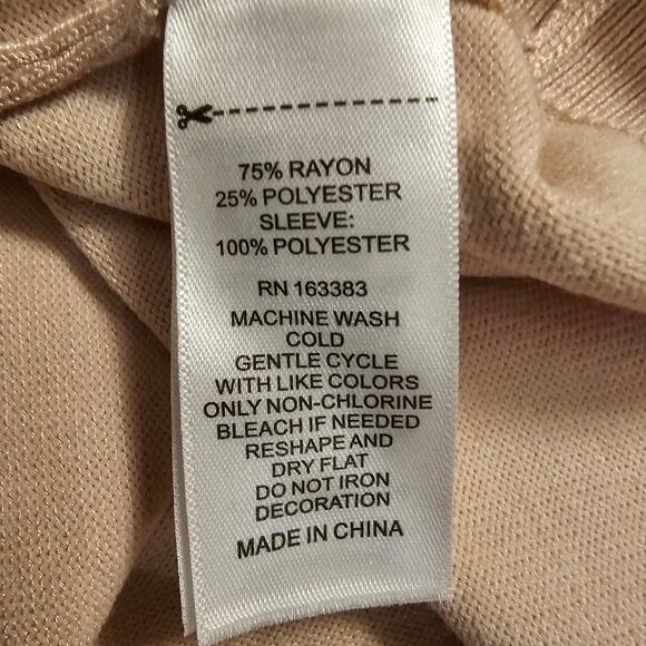 Rio & Rian XL Blush Pink Textured Sleeve Sweater Romantic Feminine Soft Chic - Picture 6 of 11